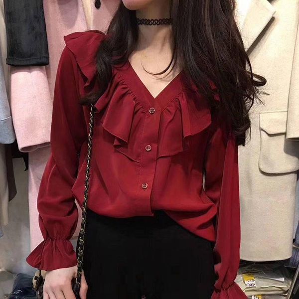 2020 women ruffle shirts streetwear solid v-neck elegant long flare sleeve high street office ladies work wear blouses s671, White
2020 women ruffle shirts streetwear solid v-neck elegant long flare sleeve high street office ladies work wear blouses s671, White