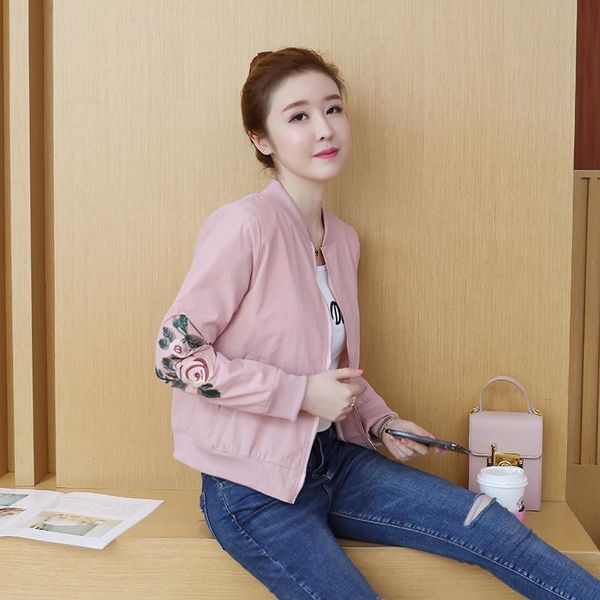 2021 autumn jackets women's new fashion bomber basic jacket embroidery windbreaker female zipper pockets casual outwear r664, Black;brown
2021 autumn jackets women's new fashion bomber basic jacket embroidery windbreaker female zipper pockets casual outwear r664, Black;brown