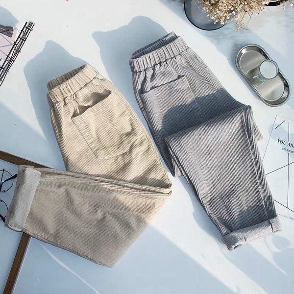 women 2020 autumn winter corduroy pants female thick warm elastic waist solid color casual pockets trousers fashion pants s450, Black;white
women 2020 autumn winter corduroy pants female thick warm elastic waist solid color casual pockets trousers fashion pants s450, Black;white