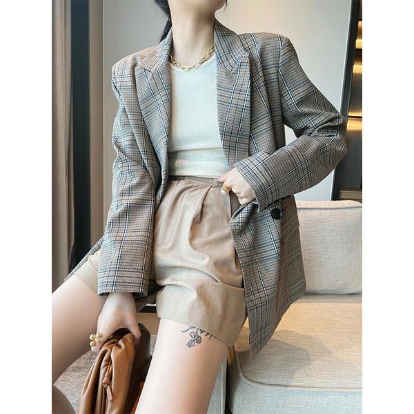 harleyfashion women's wear fall 2020 new belt with waist closed thin retro style casual plaid blazer jacket, White;black
harleyfashion women's wear fall 2020 new belt with waist closed thin retro style casual plaid blazer jacket, White;black
