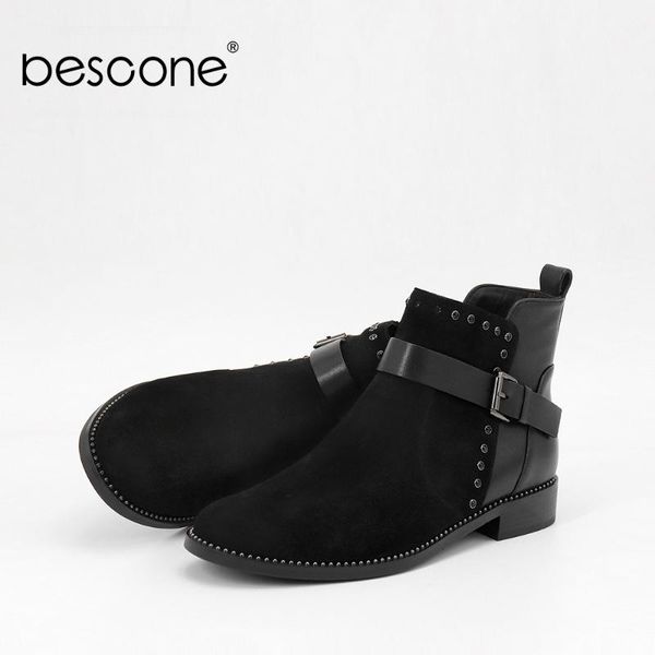 bescone fashion women boots genuine leather round toe solid square heel shoes new buckle comfortable low heel ladies boots bl28, Black
bescone fashion women boots genuine leather round toe solid square heel shoes new buckle comfortable low heel ladies boots bl28, Black