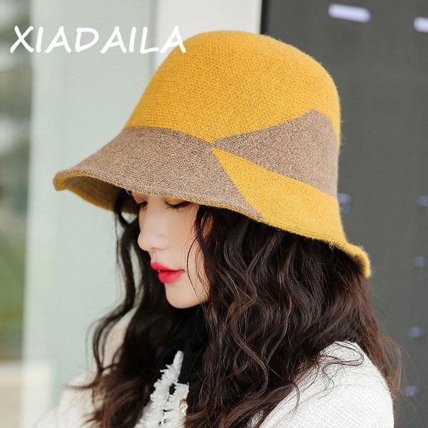 wide brim hats 2021 winter autumn women's wool knitted bucket fashion warm folding fisherman's hat casual all-match knitting caps, Blue;gray
wide brim hats 2021 winter autumn women's wool knitted bucket fashion warm folding fisherman's hat casual all-match knitting caps, Blue;gray