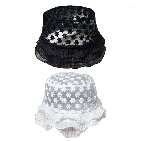 Korean Vintage Ladies Summer Floppy Bucket Hat Embroidery Floral Lace Pleated Ruffles Wide Brim Packable Wedding Sun Cap1, Blue;gray
Korean Vintage Ladies Summer Floppy Bucket Hat Embroidery Floral Lace Pleated Ruffles Wide Brim Packable Wedding Sun Cap1, Blue;gray
