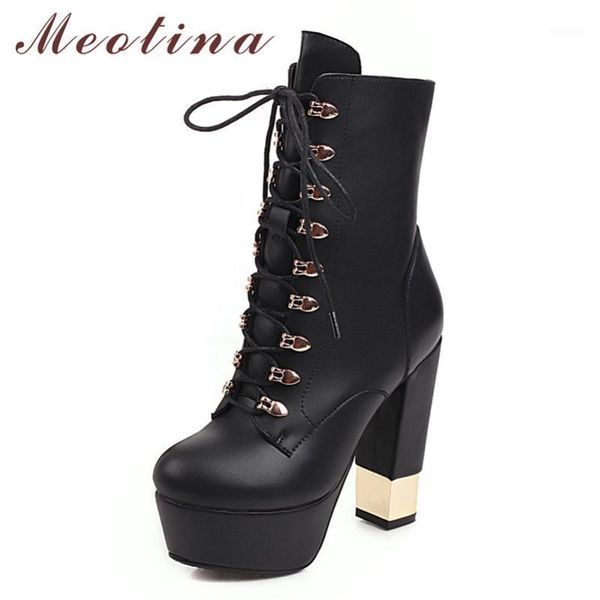 boots meotina mid calf women shoes metal decoration platform super high heel zip lace up thick heels lady silver 431, Black
boots meotina mid calf women shoes metal decoration platform super high heel zip lace up thick heels lady silver 431, Black
