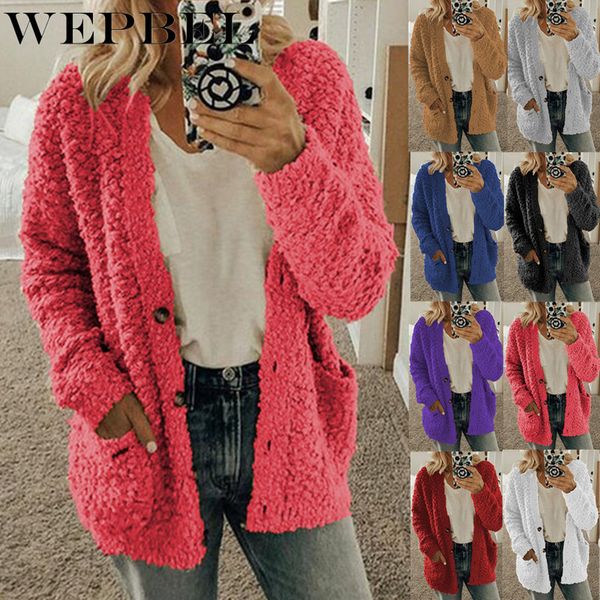 wepbel women winter fashion loose long sleeve solid color plush cardigan sweater coat button casual outwear s-5xlx1020, Black
wepbel women winter fashion loose long sleeve solid color plush cardigan sweater coat button casual outwear s-5xlx1020, Black