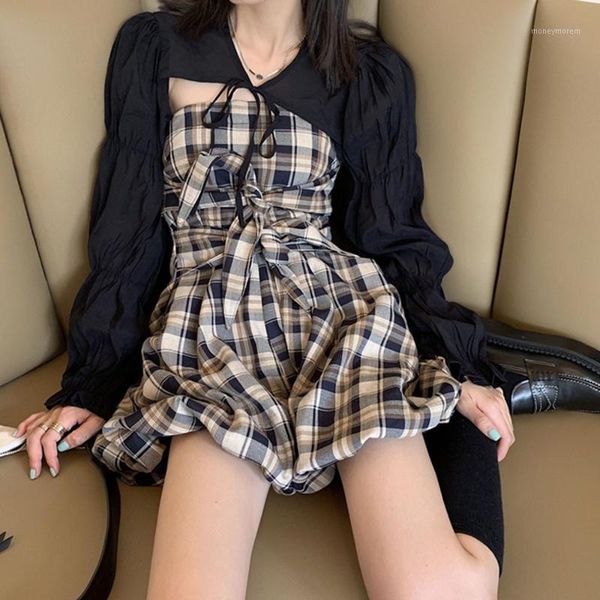 women's blouses & shirts japanese style street wear women's summer blouse 2021 korean plaid jumpsuit fashion two-piece suit1, White
women's blouses & shirts japanese style street wear women's summer blouse 2021 korean plaid jumpsuit fashion two-piece suit1, White