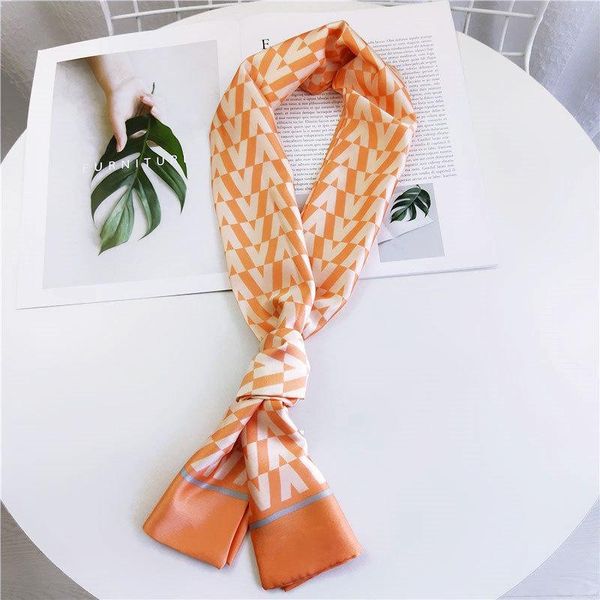 New long scarf small silk scarf women spring and autumn summer all-match double-sided decoration fashion, Blue;gray
New long scarf small silk scarf women spring and autumn summer all-match double-sided decoration fashion, Blue;gray