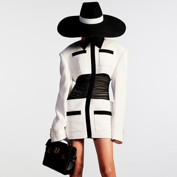 women's jackets temperament celebrity fake two pieces splicing waist show thin skirt autumn style color matching western imperial sist, Black;brown
women's jackets temperament celebrity fake two pieces splicing waist show thin skirt autumn style color matching western imperial sist, Black;brown