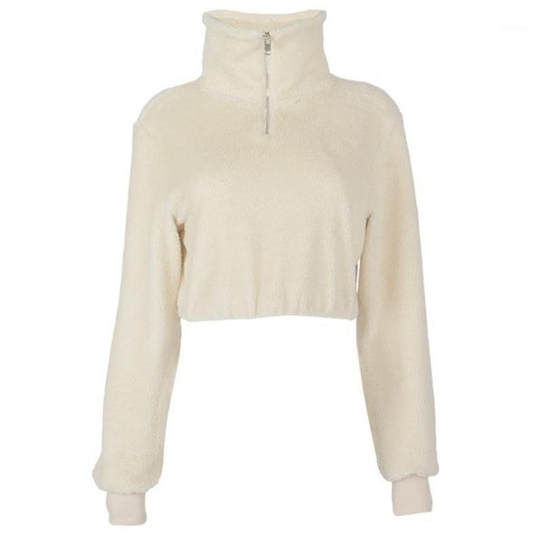 women faux fleece turtleneck zip sweatshirt solid color warm pullover crop lx9e1, Black
women faux fleece turtleneck zip sweatshirt solid color warm pullover crop lx9e1, Black