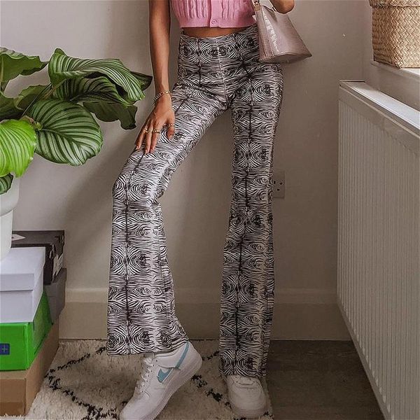 2021 new fashion women flare pants ladies high waist geometric print slim fit bell bottom long pants club trousers female, Black;white
2021 new fashion women flare pants ladies high waist geometric print slim fit bell bottom long pants club trousers female, Black;white