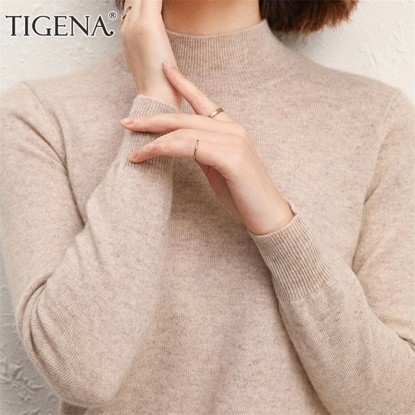 tigena women sweaters and pullovers fall winter half turtleneck warm knitted jumper female cashmere knitwear clothes pink 201224, White;black
tigena women sweaters and pullovers fall winter half turtleneck warm knitted jumper female cashmere knitwear clothes pink 201224, White;black