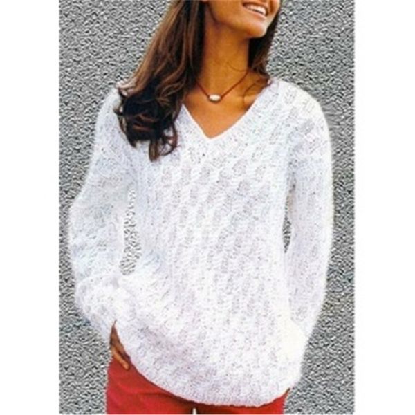 umeko autumn winter women's v-neck knitted sweater casual solid pullovers sweater warm loose casual knitted women sweater 201223, White;black
umeko autumn winter women's v-neck knitted sweater casual solid pullovers sweater warm loose casual knitted women sweater 201223, White;black