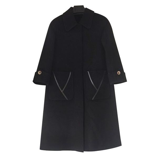 women's wool coat double-sided cashmere coat women's long style autumn and winter loose high-end popular woolen cloth slimming coa, Black
women's wool coat double-sided cashmere coat women's long style autumn and winter loose high-end popular woolen cloth slimming coa, Black