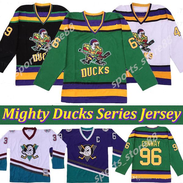 Custom Mighty Ducks Movie 96 Charlie Conway 99 Adam Banks 33 Greg Goldberg Fulton Reed 66 Gordon Bombay 100% 44 Fulton Reed Hockey Jerseys