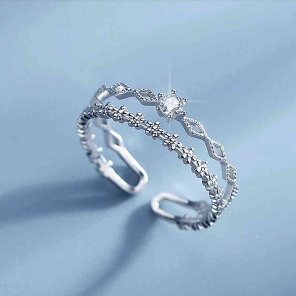 retro minimalist opening rings for women double layer moon stars cross zircon adjustable finger ring girl personality jewelry, Silver
retro minimalist opening rings for women double layer moon stars cross zircon adjustable finger ring girl personality jewelry, Silver