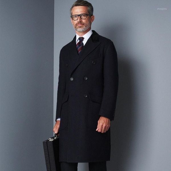 men's slim jacket autumn and winter new middle-aged business casual long double-breasted woolen coat1, Black
men's slim jacket autumn and winter new middle-aged business casual long double-breasted woolen coat1, Black