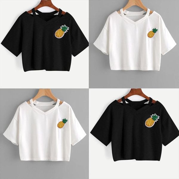 girl casual pineapple printed tank short sleeve crop summer for women 2020 ap26, White
girl casual pineapple printed tank short sleeve crop summer for women 2020 ap26, White