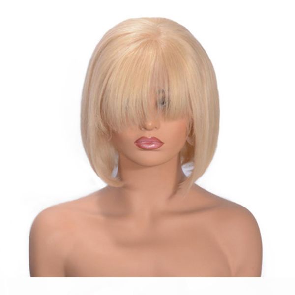 human hair blonde wig 613 brazilian full lace wigs short straight bangs lace front wigs for women, Black;brown
human hair blonde wig 613 brazilian full lace wigs short straight bangs lace front wigs for women, Black;brown