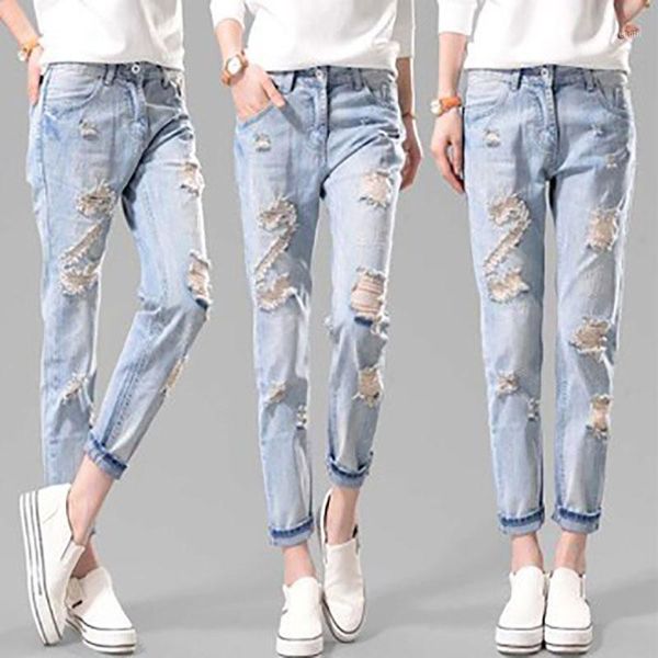 women's spring and summer new style of ripped jeans women's feet harun spring version of korean fashion loose trousers f1, Blue
women's spring and summer new style of ripped jeans women's feet harun spring version of korean fashion loose trousers f1, Blue