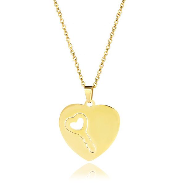 chokers 2021 brand simple design elegant heart key pendant o-chain necklace 100% full stainless steel, Golden;silver
chokers 2021 brand simple design elegant heart key pendant o-chain necklace 100% full stainless steel, Golden;silver