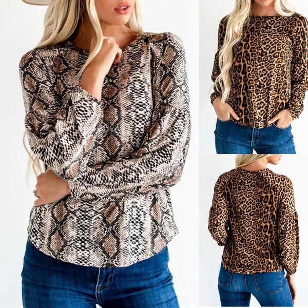 #r40 high street style blouse women leopard snake skin print o neck long sleeves shirt blouses women easy pullover blouses, White
#r40 high street style blouse women leopard snake skin print o neck long sleeves shirt blouses women easy pullover blouses, White