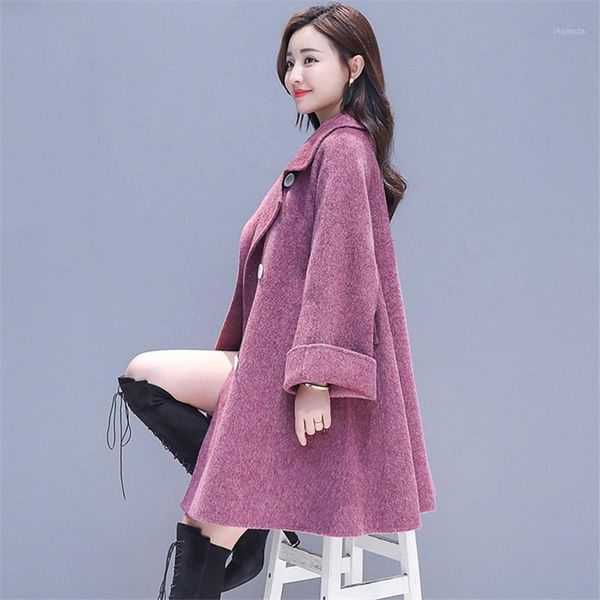 autumn winter women outerwear 2020 new long-sleeved mid-long female woolen coat double-breasted loose ladies woolen coat cw1261, Black
autumn winter women outerwear 2020 new long-sleeved mid-long female woolen coat double-breasted loose ladies woolen coat cw1261, Black