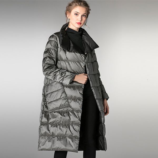 women's winter collar, duck feather coat, long, double sided, white, 2020
women's winter collar, duck feather coat, long, double sided, white, 2020