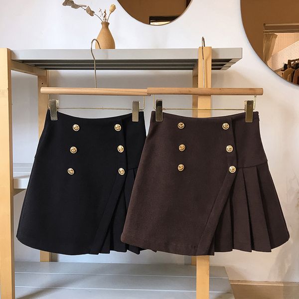 for women autumn / winter 2020 new double row button show thin temperament high waist hip skirt a-line woolen skirt y1214, Black
for women autumn / winter 2020 new double row button show thin temperament high waist hip skirt a-line woolen skirt y1214, Black