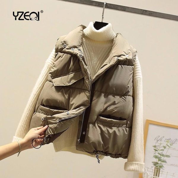 yzeqi 2021 winter vest women casual waistcoat padded vest female fashion warm loose vests stand collar sleeveless jacket coat, Black;white
yzeqi 2021 winter vest women casual waistcoat padded vest female fashion warm loose vests stand collar sleeveless jacket coat, Black;white