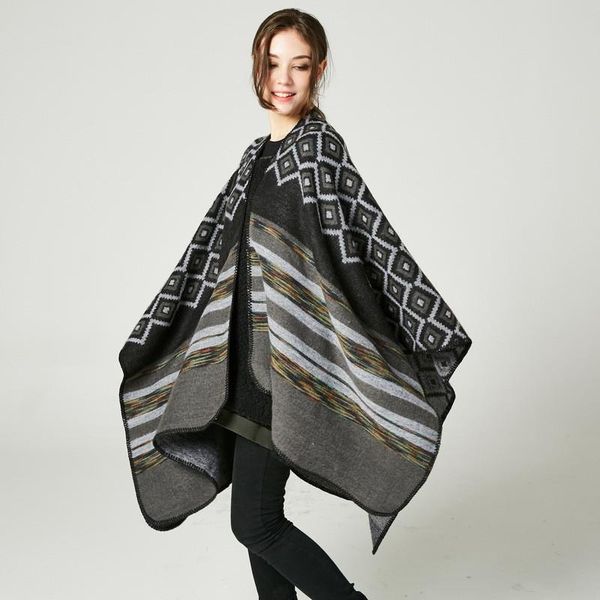 scarves diamond colorful strips women scarfs cashmere imitation long warm cape soft thick gift to ladies shawl wraps lady poncho, Blue;gray
scarves diamond colorful strips women scarfs cashmere imitation long warm cape soft thick gift to ladies shawl wraps lady poncho, Blue;gray