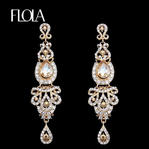 flola big long gold earrings drop crystal wedding earrings for brides bridesmaids wedding jewelry accessories ersh41, Silver
flola big long gold earrings drop crystal wedding earrings for brides bridesmaids wedding jewelry accessories ersh41, Silver