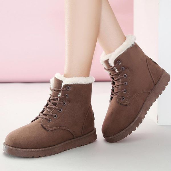 2020 new brand women ankle boots plus size snow boots style comfortable flock plush lace up women casual shoes bota feminina1, Black
2020 new brand women ankle boots plus size snow boots style comfortable flock plush lace up women casual shoes bota feminina1, Black