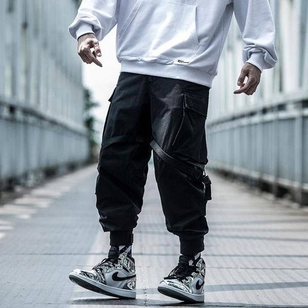 aprilmomo streetwear multi pockets ribbons cargo pants hip hop tactical function pants elastic casual joggers trousers, Black
aprilmomo streetwear multi pockets ribbons cargo pants hip hop tactical function pants elastic casual joggers trousers, Black