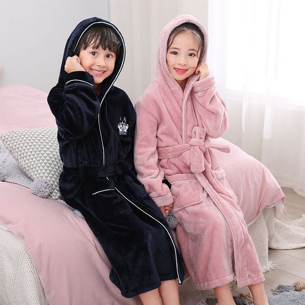 new arrival winter bathrobe for children flannel warm lengthen robe thicken hooded dressing gown girl boys coral velvet pajamas y200704, Blue;red
new arrival winter bathrobe for children flannel warm lengthen robe thicken hooded dressing gown girl boys coral velvet pajamas y200704, Blue;red