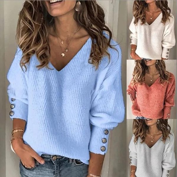2021 winter pullover sweater women knitted button boho plus size casual long sleeve pull female solid sweaters pullovers, White;black
2021 winter pullover sweater women knitted button boho plus size casual long sleeve pull female solid sweaters pullovers, White;black