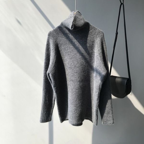 new 2021 spring turtleneck pure color loose style knitted fashion sweater casual women blue pullovers pull femme quta, White
new 2021 spring turtleneck pure color loose style knitted fashion sweater casual women blue pullovers pull femme quta, White