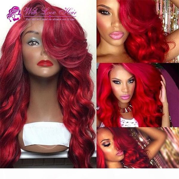 new arrival red synthetic lace front wig glueless body wave heat resistant hair wig fast shipping, Black 
new arrival red synthetic lace front wig glueless body wave heat resistant hair wig fast shipping, Black