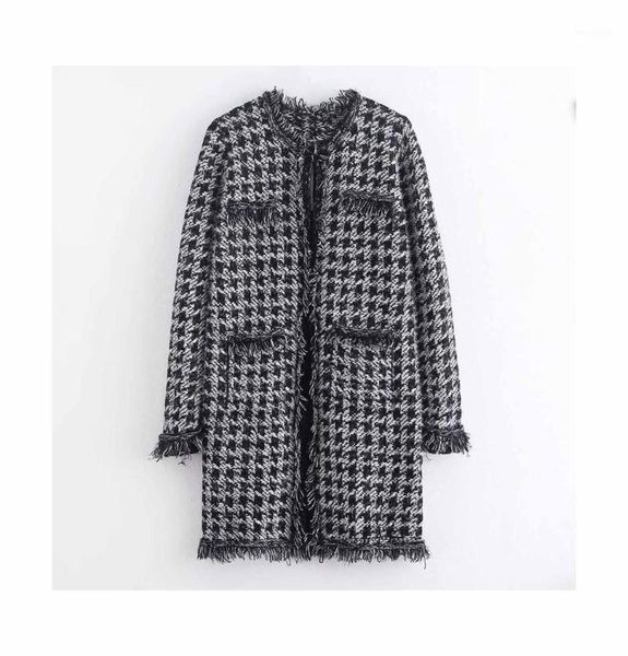 office lady plaid woman long woolen coat 2019 spring-autumn new fashion black straight female coat elegant loose tassel1
office lady plaid woman long woolen coat 2019 spring-autumn new fashion black straight female coat elegant loose tassel1