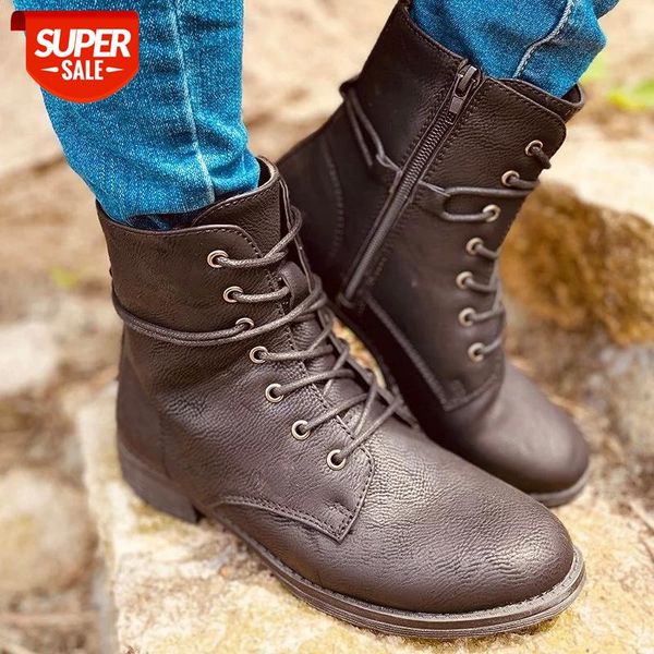 women's ankle boots autumn winter vintage motorcycle boots lace up woman shoes fashion short ladies 2020 female footwear #dh3e, Black
women's ankle boots autumn winter vintage motorcycle boots lace up woman shoes fashion short ladies 2020 female footwear #dh3e, Black