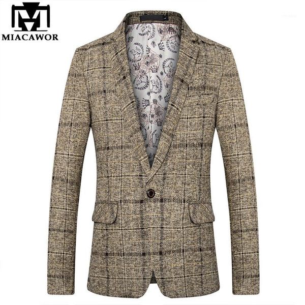 miacawor new casual men suit one button blazer masculino classic plaid men blazer slim fit suit jacket coat plus size 5xl j5461, White;black
miacawor new casual men suit one button blazer masculino classic plaid men blazer slim fit suit jacket coat plus size 5xl j5461, White;black