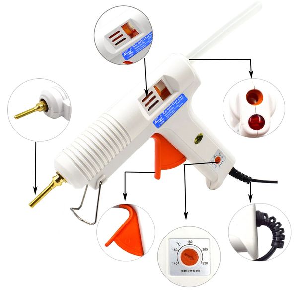 150w 100w melt glue gun with temperature control thermostat 5 glue sticks for home diy industrial manufacture
150w 100w melt glue gun with temperature control thermostat 5 glue sticks for home diy industrial manufacture