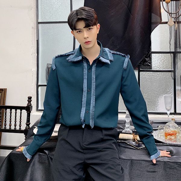2021 spring designer new languid lazy fuzzy line fringes popular shirt court ceremony feeling of men's long-sleeve shirt. yo05, Black
2021 spring designer new languid lazy fuzzy line fringes popular shirt court ceremony feeling of men's long-sleeve shirt. yo05, Black