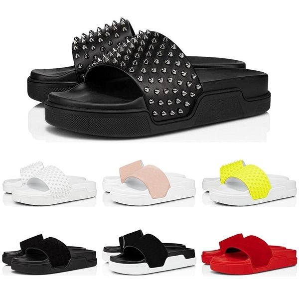 red bottom slipper for men women spikes ladies beach slipper tide male home non-slip leather fashion casual flip flops size 38-46, Black
red bottom slipper for men women spikes ladies beach slipper tide male home non-slip leather fashion casual flip flops size 38-46, Black