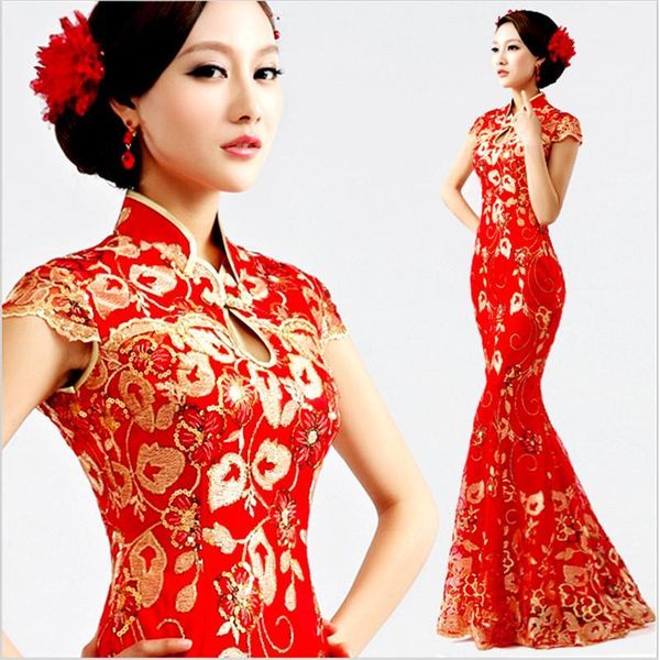 red women vintage cheongsam qipao lace fishtail long dress party gown chinese style evening dresses qi pao1
red women vintage cheongsam qipao lace fishtail long dress party gown chinese style evening dresses qi pao1