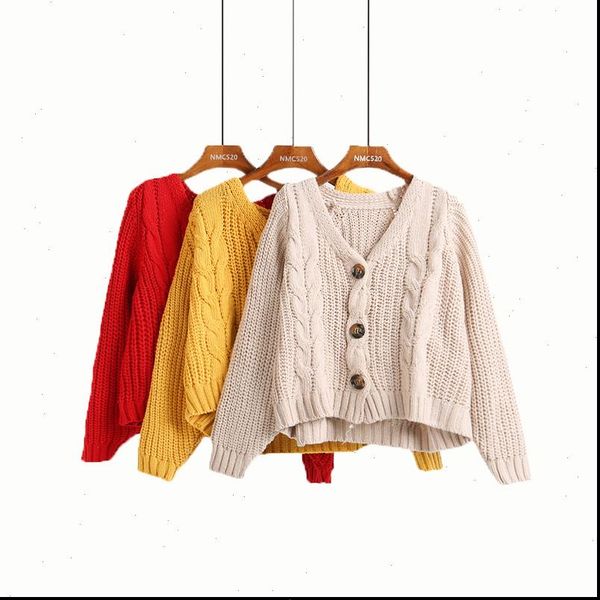 vintage twist single breasted cardigans sweater casual women short bat sleeve knit coat 2021 autumn winter loose sweater outwear, White;black
vintage twist single breasted cardigans sweater casual women short bat sleeve knit coat 2021 autumn winter loose sweater outwear, White;black