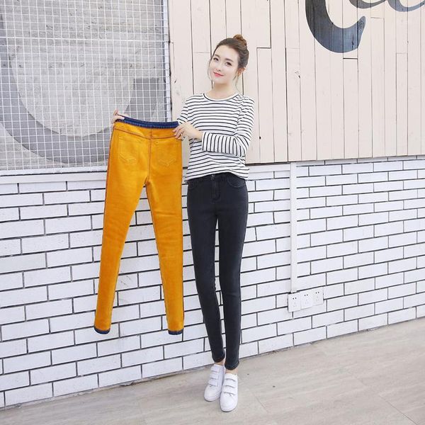jeans women with velvet high waist pencil pants thickening 2019 korean version new fashion slim large size stretch long pants1, Blue
jeans women with velvet high waist pencil pants thickening 2019 korean version new fashion slim large size stretch long pants1, Blue
