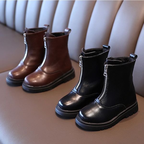 2020 autumn winter kids boots with front zipper platform plush warm girls ankle boot black brown anti-slippery snow shoes, Black;red
2020 autumn winter kids boots with front zipper platform plush warm girls ankle boot black brown anti-slippery snow shoes, Black;red