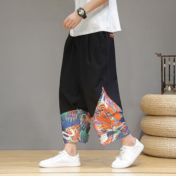 men's pants japan style cotton linen wide leg plus size men m-5xl vintage casual elastic waist pockets joggers loose trousers, Black
men's pants japan style cotton linen wide leg plus size men m-5xl vintage casual elastic waist pockets joggers loose trousers, Black