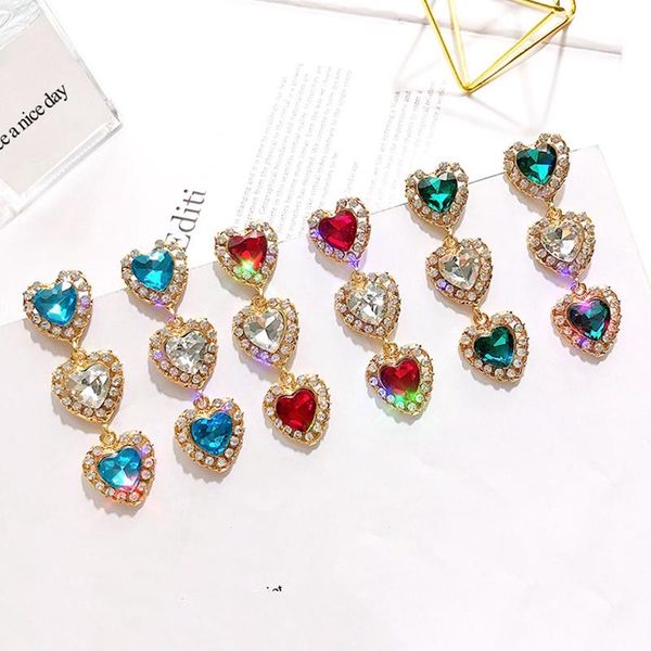 elegant love heart long dangle earrings blue red green crystal rhinestone pendientes earrings for women wedding jewelry, Silver
elegant love heart long dangle earrings blue red green crystal rhinestone pendientes earrings for women wedding jewelry, Silver