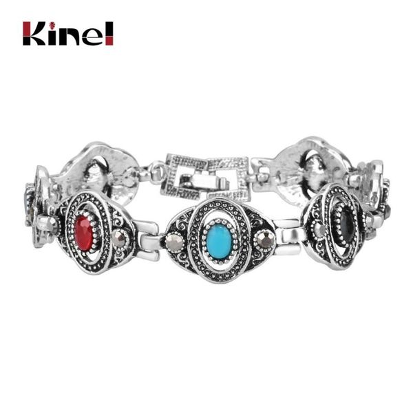 kinel 2021 vintage jewelry tibetan silver bracelets & bangles for women punk style multicolor resin charm wholesale, Black
kinel 2021 vintage jewelry tibetan silver bracelets & bangles for women punk style multicolor resin charm wholesale, Black